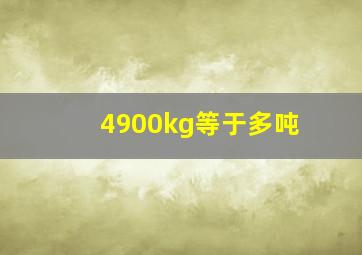 4900kg等于多吨