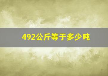 492公斤等于多少吨