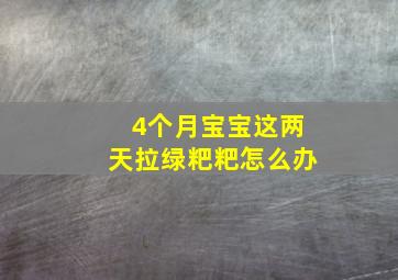 4个月宝宝这两天拉绿粑粑怎么办