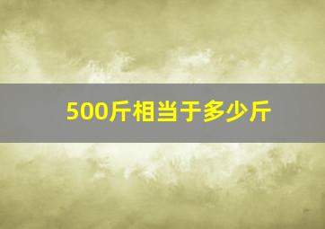 500斤相当于多少斤