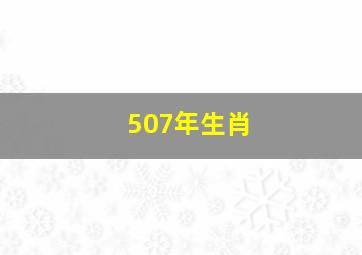 507年生肖