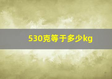 530克等于多少kg