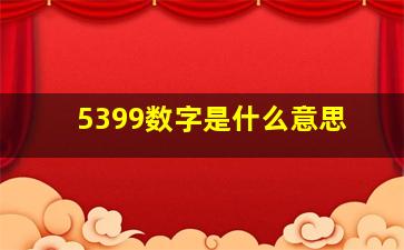 5399数字是什么意思