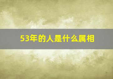 53年的人是什么属相