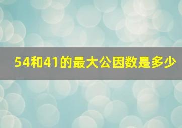 54和41的最大公因数是多少