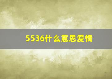 5536什么意思爱情