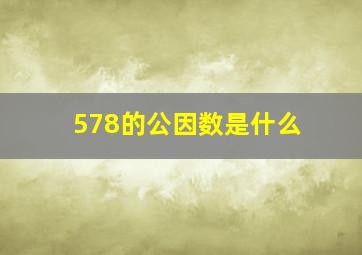 578的公因数是什么