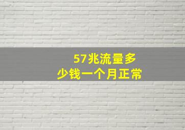 57兆流量多少钱一个月正常