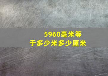 5960毫米等于多少米多少厘米