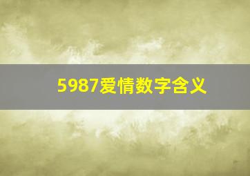 5987爱情数字含义