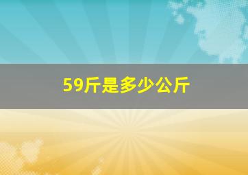 59斤是多少公斤