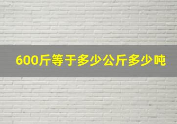 600斤等于多少公斤多少吨