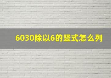 6030除以6的竖式怎么列