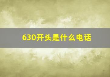 630开头是什么电话