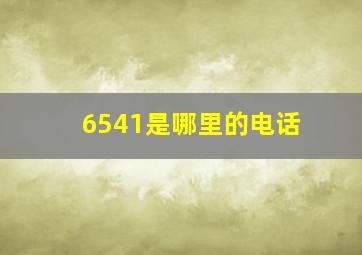 6541是哪里的电话