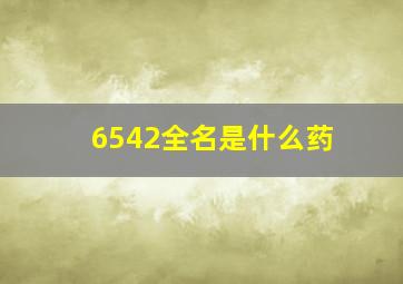 6542全名是什么药