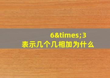 6×3表示几个几相加为什么