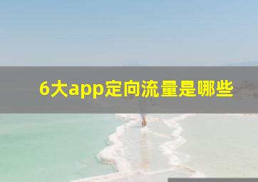 6大app定向流量是哪些