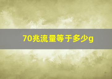 70兆流量等于多少g