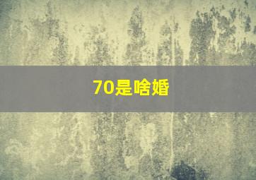 70是啥婚