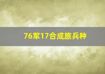 76军17合成旅兵种