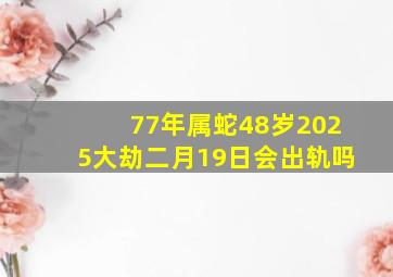 77年属蛇48岁2025大劫二月19日会出轨吗