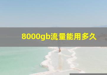 8000gb流量能用多久