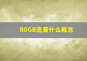 80GB流量什么概念