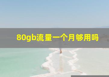 80gb流量一个月够用吗