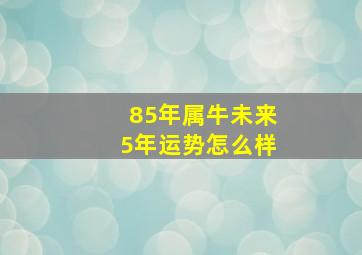 85年属牛未来5年运势怎么样