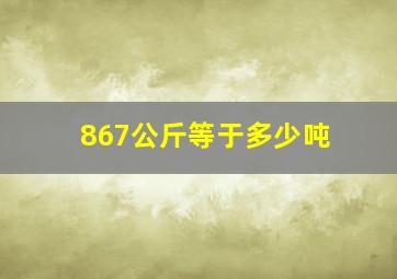 867公斤等于多少吨