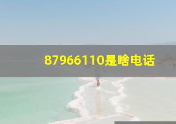 87966110是啥电话