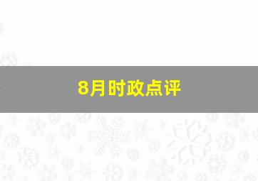 8月时政点评