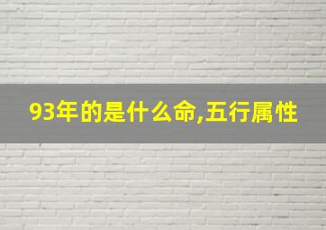 93年的是什么命,五行属性