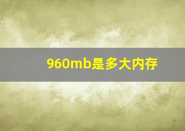 960mb是多大内存