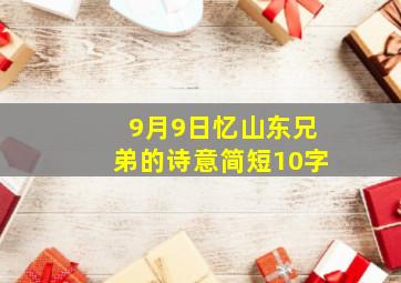 9月9日忆山东兄弟的诗意简短10字