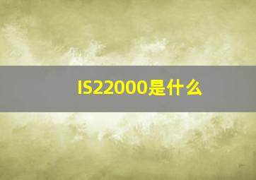 IS22000是什么