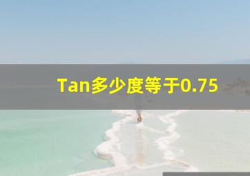 Tan多少度等于0.75