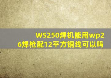 WS250焊机能用wp26焊枪配12平方铜线可以吗