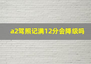 a2驾照记满12分会降级吗