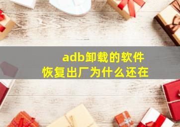 adb卸载的软件恢复出厂为什么还在