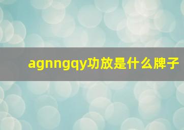 agnngqy功放是什么牌子