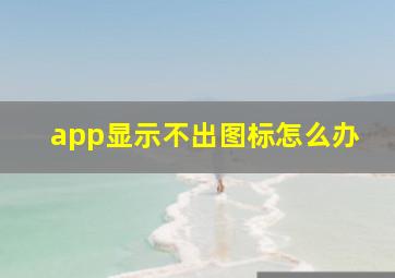 app显示不出图标怎么办