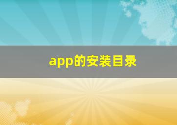 app的安装目录