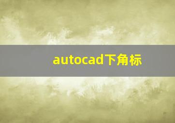 autocad下角标