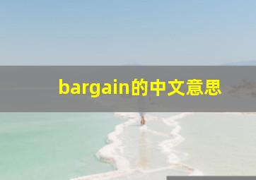 bargain的中文意思