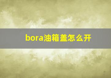 bora油箱盖怎么开