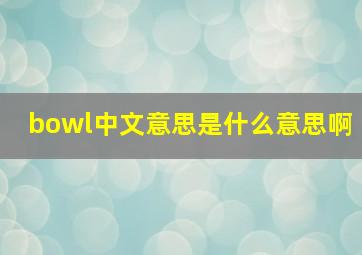 bowl中文意思是什么意思啊