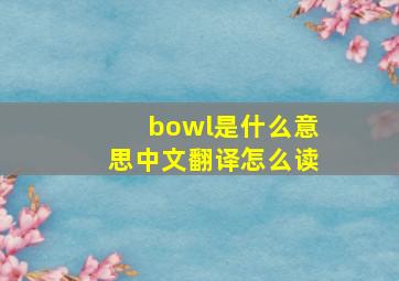 bowl是什么意思中文翻译怎么读