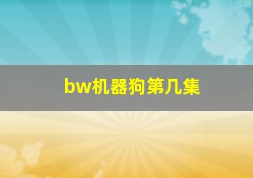 bw机器狗第几集